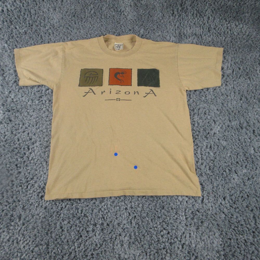 Arizona Shirt Mens Large Tan Beige Brown Native Graphic Tee '